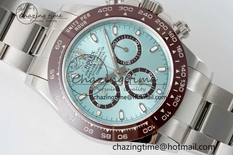 Daytona 116506 Brown Ceramic QF 1:1 Best Edition Ice Blue Dial on SS Bracelet SA FastDry 2266