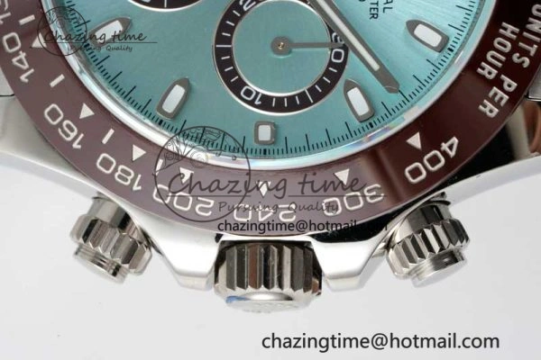 Daytona 116506 Brown Ceramic QF 1:1 Best Edition Ice Blue Dial on SS Bracelet SA FastDry 2266