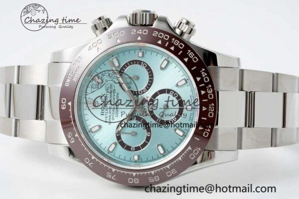 Daytona 116506 Brown Ceramic QF 1:1 Best Edition Ice Blue Dial on SS Bracelet SA FastDry 2266