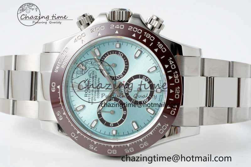 Daytona 116506 Brown Ceramic QF 1:1 Best Edition Ice Blue Dial on SS Bracelet SA FastDry 2266