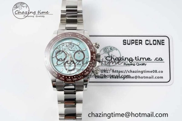 Daytona 116506 Brown Ceramic QF 1:1 Best Edition Ice Blue Dial on SS Bracelet SA FastDry 2266