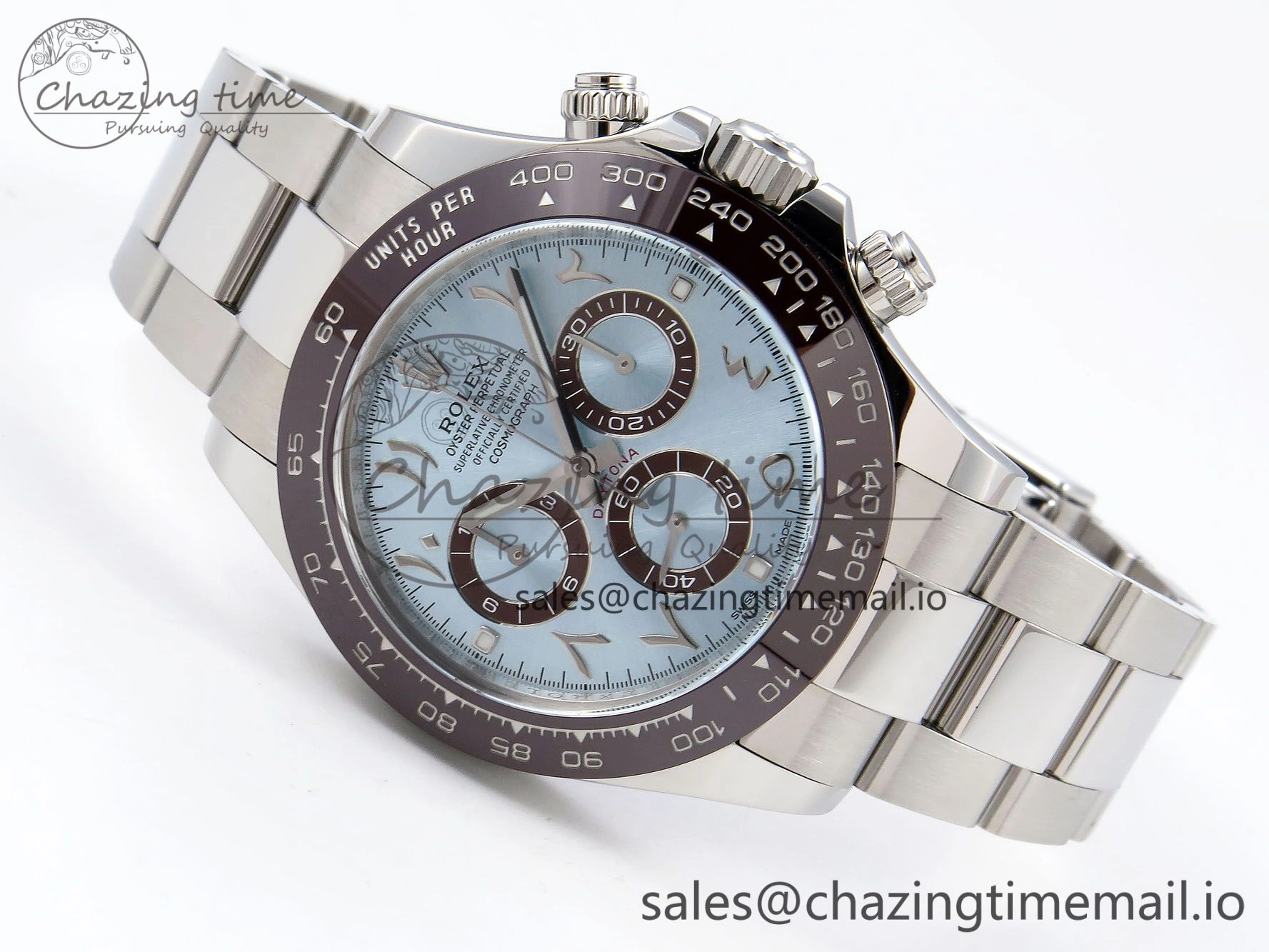 FlexibleFit Daytona 116506 Clean 1:1 Best Edition Ice Blue Dial Arabic Markers on SS Bracelet SA4130 V 1344