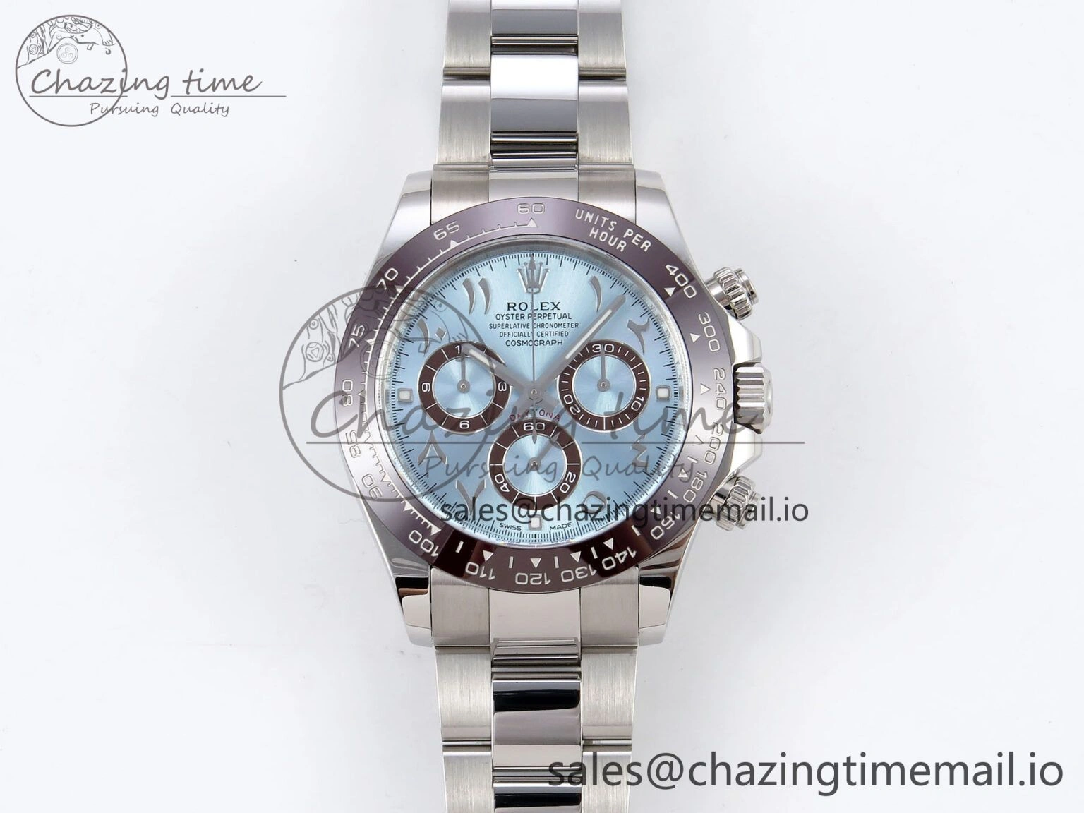 FlexibleFit Daytona 116506 Clean 1:1 Best Edition Ice Blue Dial Arabic Markers on SS Bracelet SA4130 V 1344