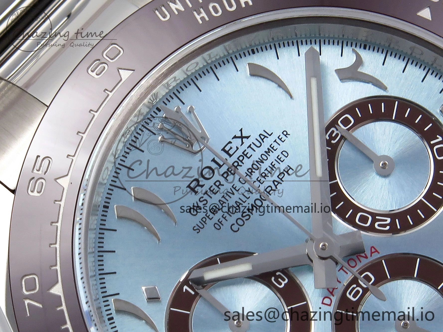 FlexibleFit Daytona 116506 Clean 1:1 Best Edition Ice Blue Dial Arabic Markers on SS Bracelet SA4130 V 1344