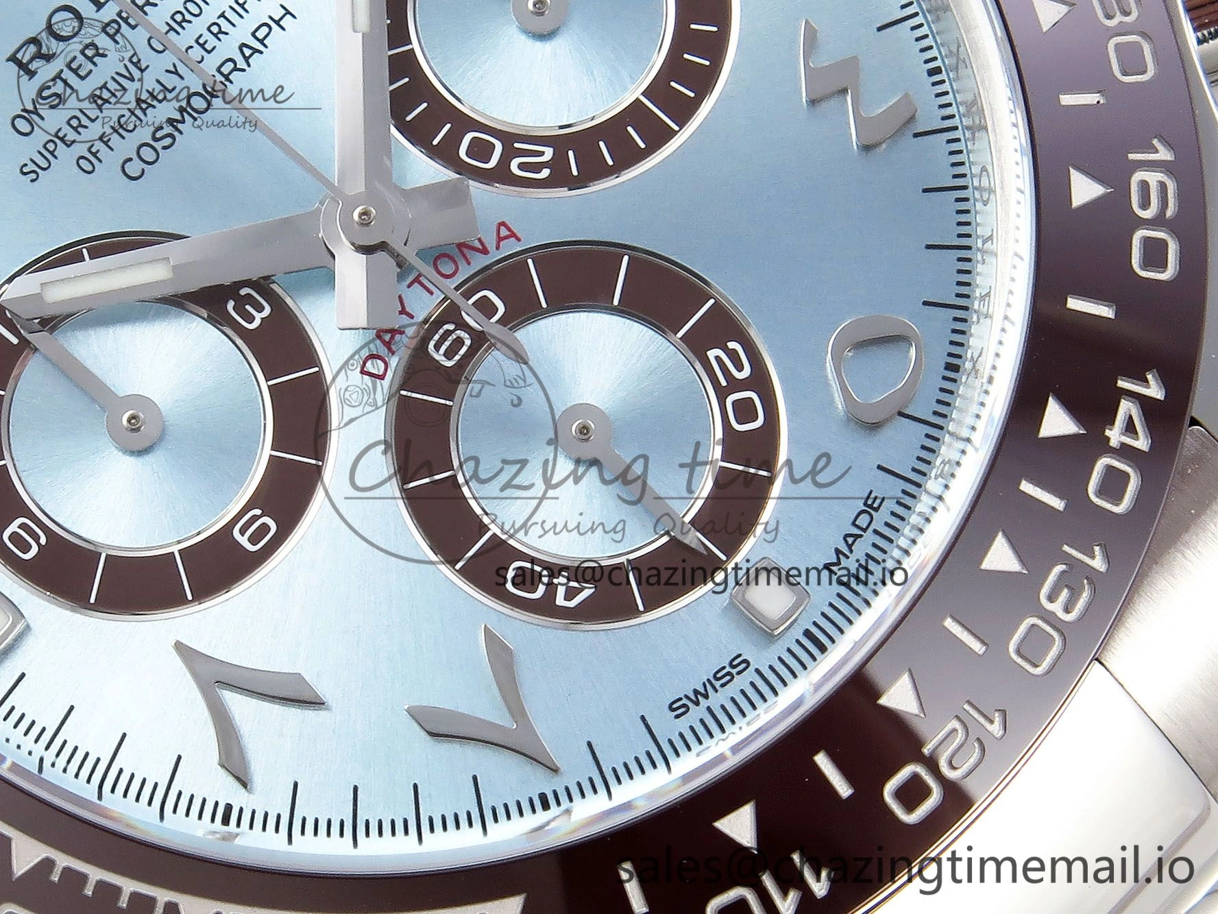 FlexibleFit Daytona 116506 Clean 1:1 Best Edition Ice Blue Dial Arabic Markers on SS Bracelet SA4130 V 1344