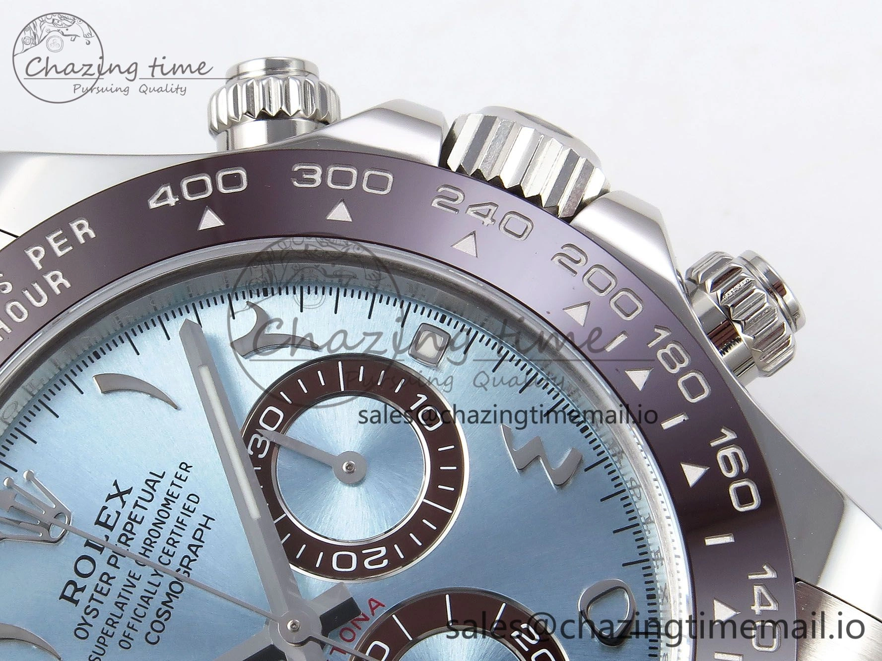 FlexibleFit Daytona 116506 Clean 1:1 Best Edition Ice Blue Dial Arabic Markers on SS Bracelet SA4130 V 1344