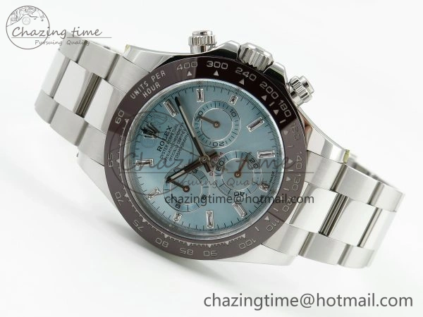 Sleek Daytona 116506 Clean 1:1 Best Edition Ice Blue Dial Crystal Markers on SS Bracelet SA4130 V 1702