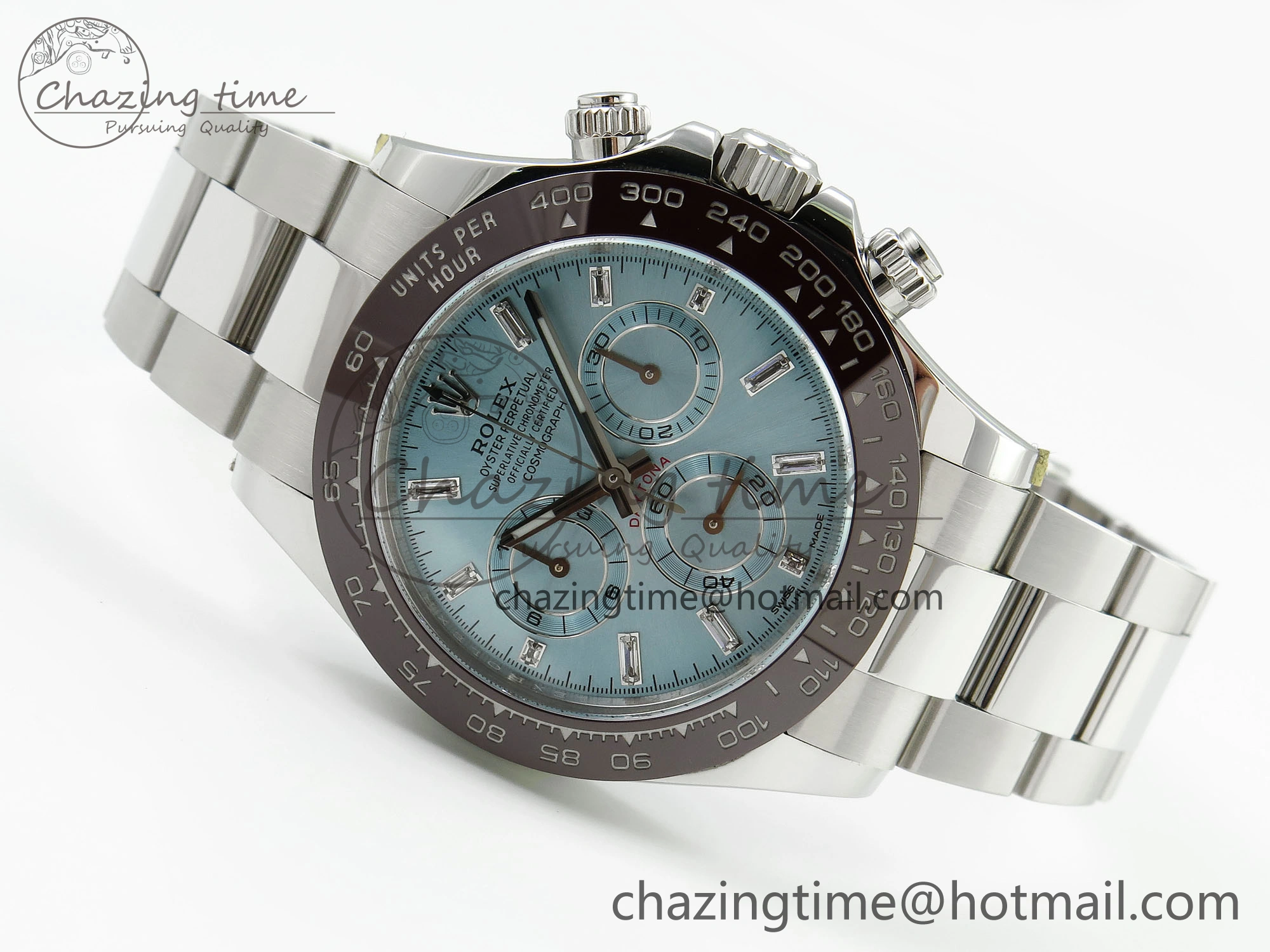 Sleek Daytona 116506 Clean 1:1 Best Edition Ice Blue Dial Crystal Markers on SS Bracelet SA4130 V 1702