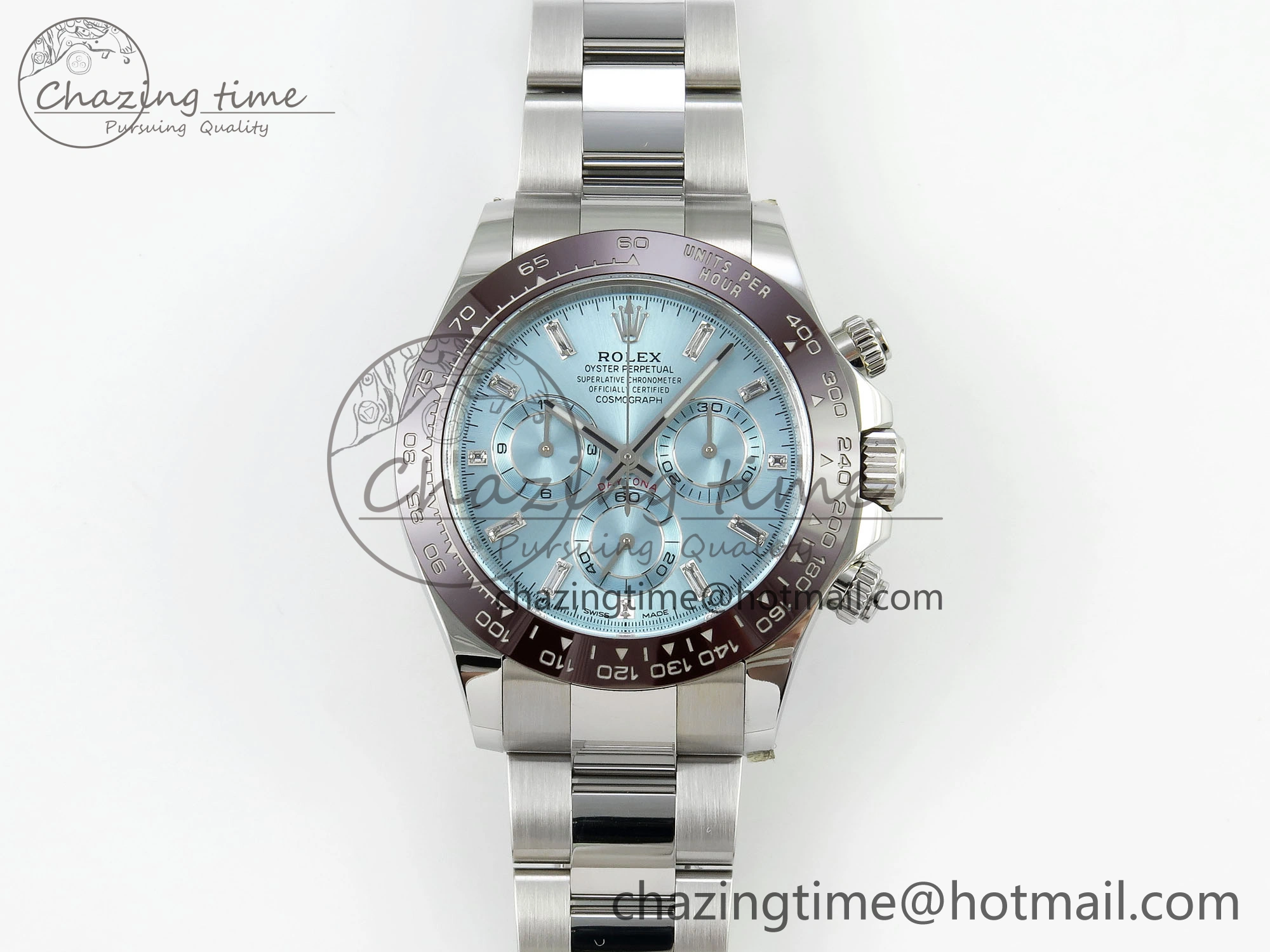 Sleek Daytona 116506 Clean 1:1 Best Edition Ice Blue Dial Crystal Markers on SS Bracelet SA4130 V 1702