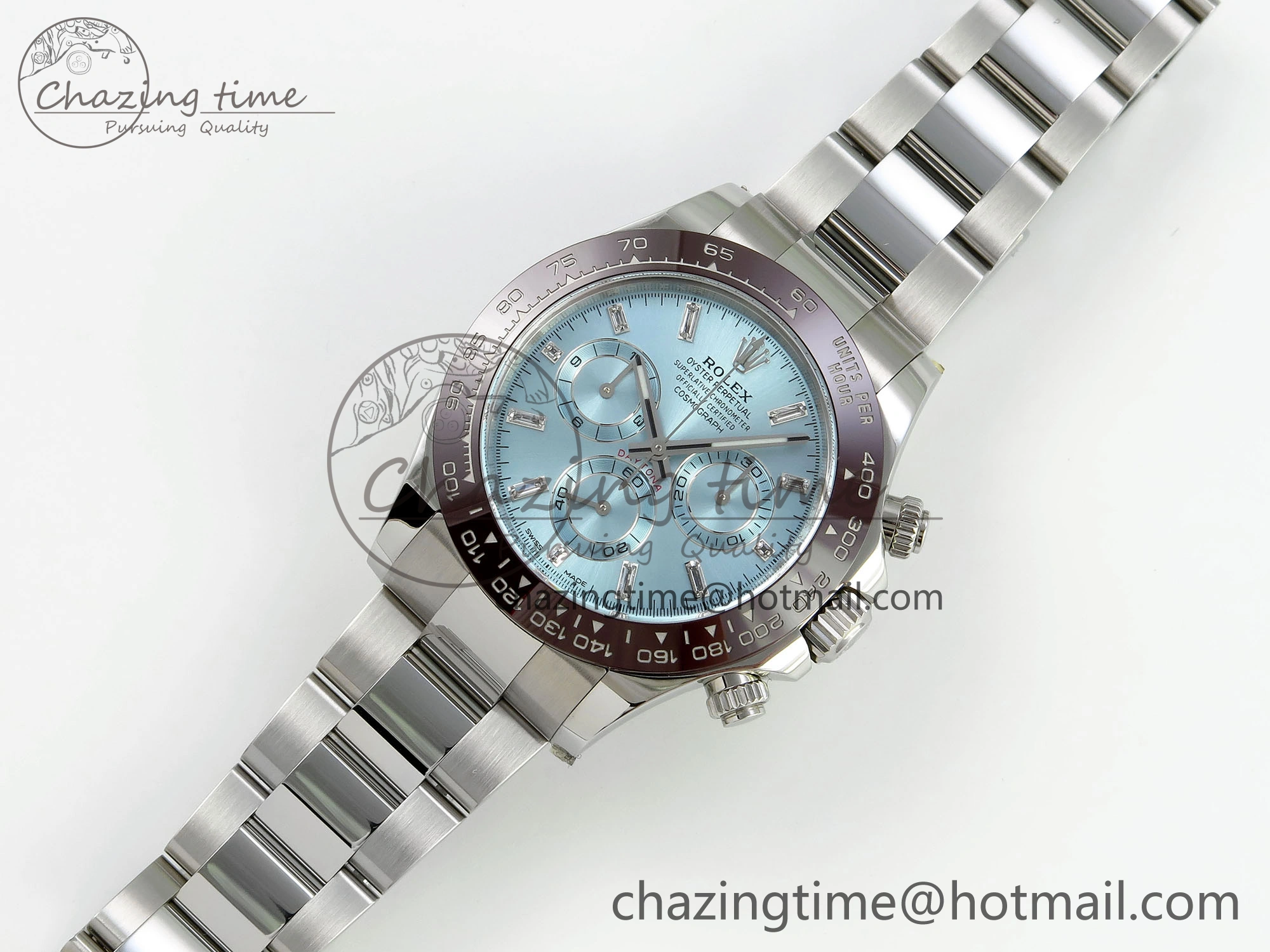 Sleek Daytona 116506 Clean 1:1 Best Edition Ice Blue Dial Crystal Markers on SS Bracelet SA4130 V 1702