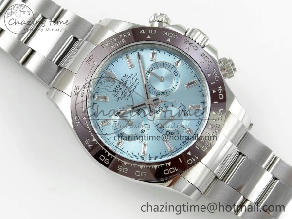 Sleek Daytona 116506 Clean 1:1 Best Edition Ice Blue Dial Crystal Markers on SS Bracelet SA4130 V 1702
