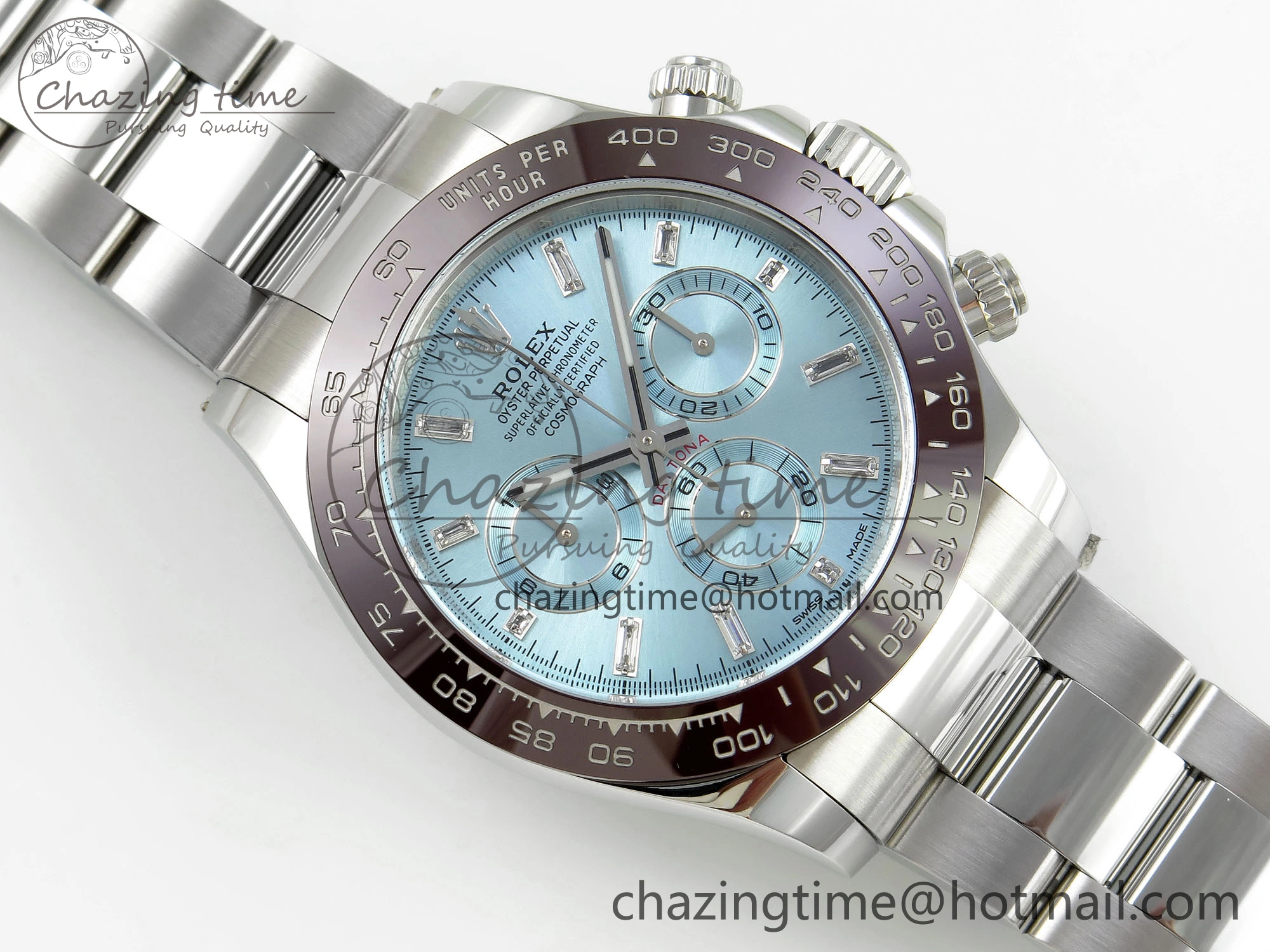 Sleek Daytona 116506 Clean 1:1 Best Edition Ice Blue Dial Crystal Markers on SS Bracelet SA4130 V 1702