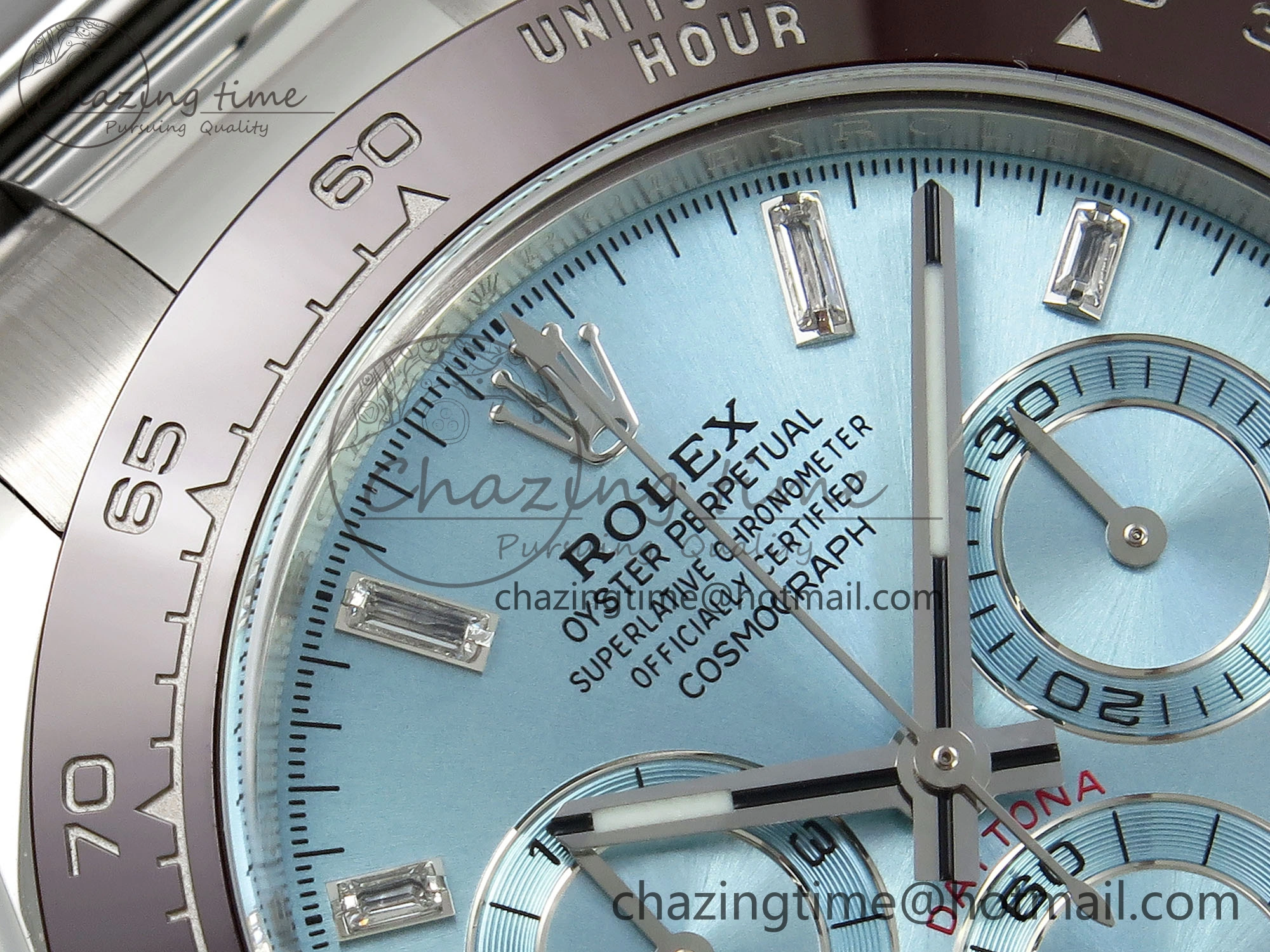 Sleek Daytona 116506 Clean 1:1 Best Edition Ice Blue Dial Crystal Markers on SS Bracelet SA4130 V 1702