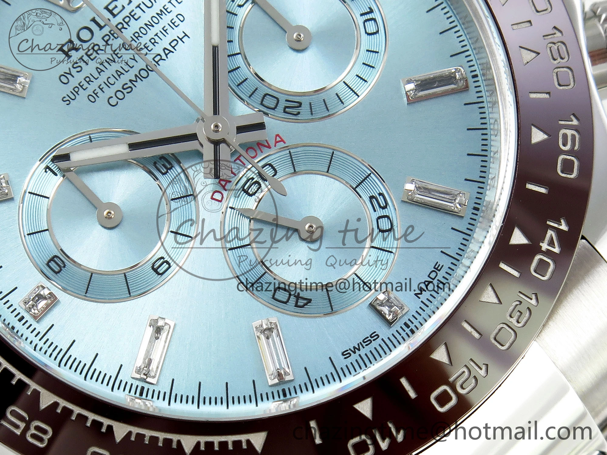 Sleek Daytona 116506 Clean 1:1 Best Edition Ice Blue Dial Crystal Markers on SS Bracelet SA4130 V 1702