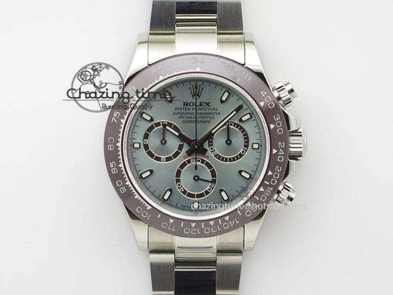 ComfortFit Daytona 116506 JF Best Edition Brown Ceramic Bezel Ice Blue Dial On SS Bracelet A 4025
