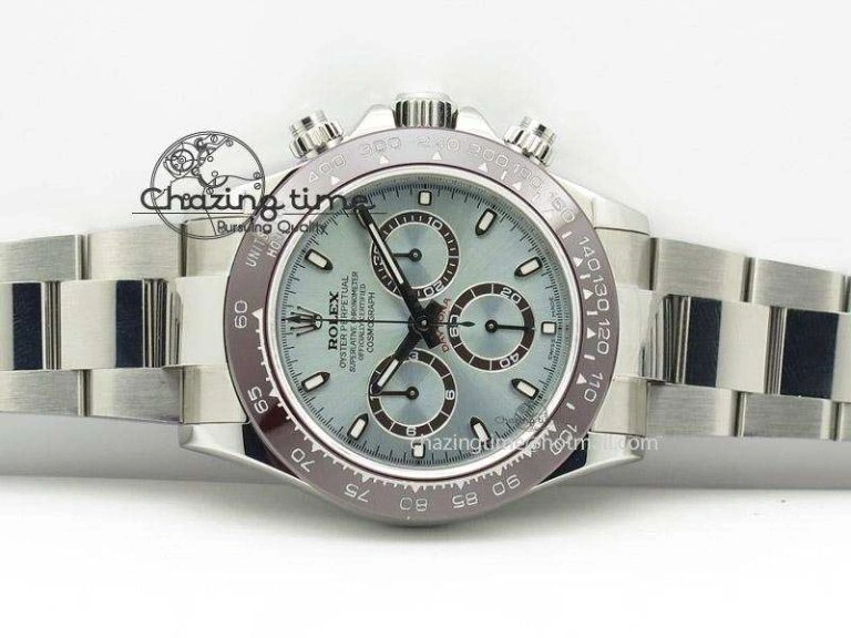 ComfortFit Daytona 116506 JF Best Edition Brown Ceramic Bezel Ice Blue Dial On SS Bracelet A 4025