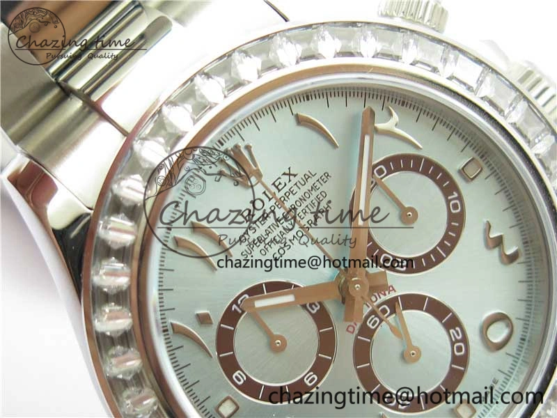 OnTrend Daytona 116506 Middle East Edition Bp Maker Best Edition Ice Blue Brown Arabic Dial Diam Bezel On SS Bracelet A 2897