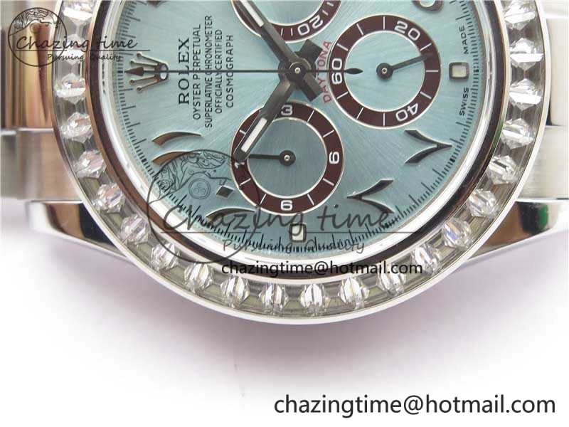 OnTrend Daytona 116506 Middle East Edition Bp Maker Best Edition Ice Blue Brown Arabic Dial Diam Bezel On SS Bracelet A 2897