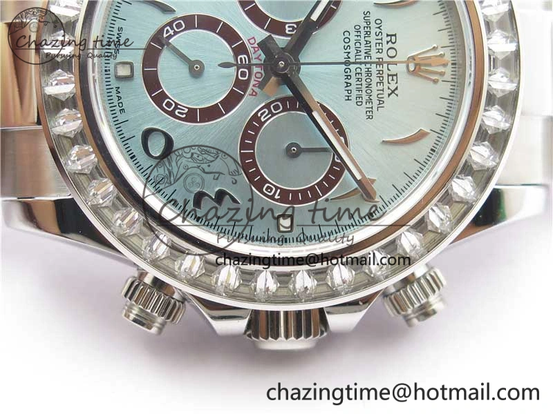 OnTrend Daytona 116506 Middle East Edition Bp Maker Best Edition Ice Blue Brown Arabic Dial Diam Bezel On SS Bracelet A 2897