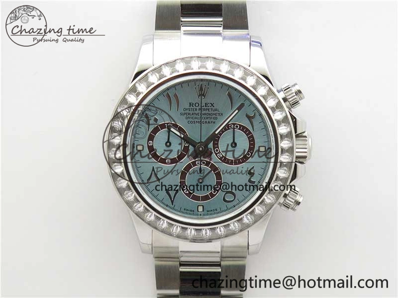 OnTrend Daytona 116506 Middle East Edition Bp Maker Best Edition Ice Blue Brown Arabic Dial Diam Bezel On SS Bracelet A 2897