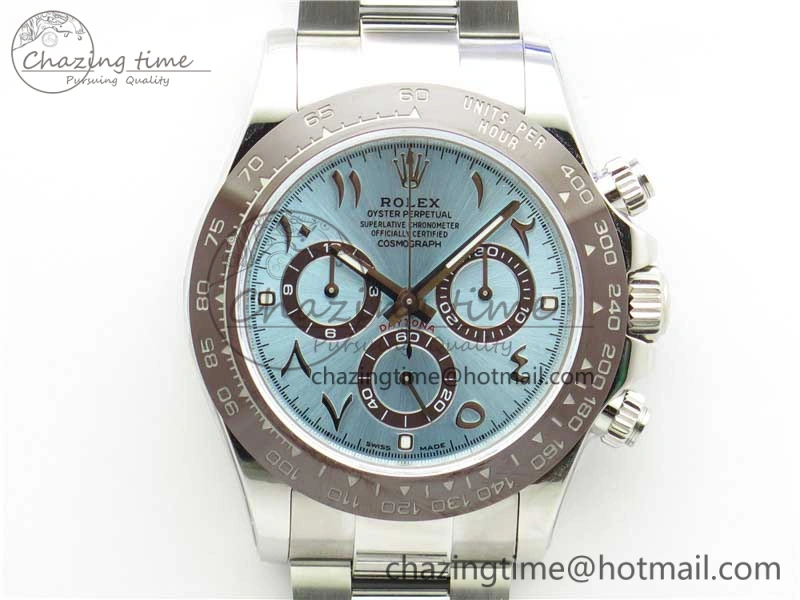 Versatile Daytona 116506 Middle East Edition Noob 1:1 Best Edition 904L SS Case and Bracelet Ice Blue Arabic Dial SA4130 V 2926