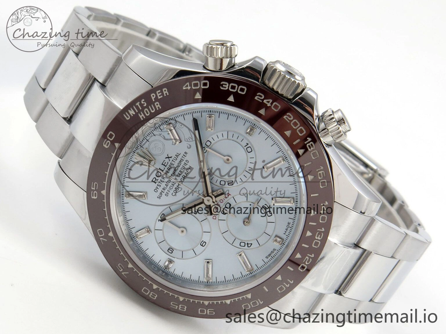 Daytona 116506 SS 3CF 1:1 Best Edition Brown Bezel Ice Blue Crystal Dial on SS Bracelet SH4130 V2(Mod Version) Seasonal 10810