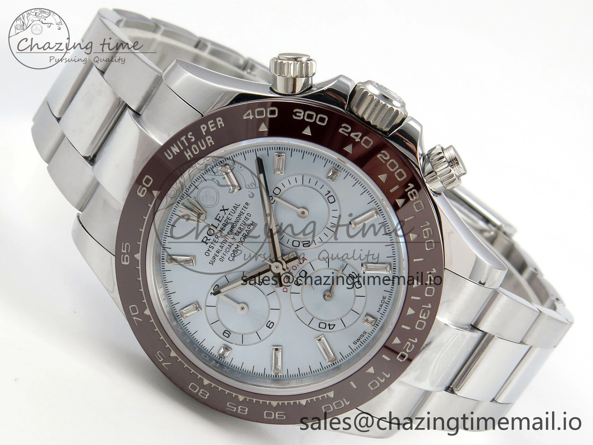 Daytona 116506 SS 3CF 1:1 Best Edition Brown Bezel Ice Blue Crystal Dial on SS Bracelet SH4130 V2(Mod Version) Seasonal 10810
