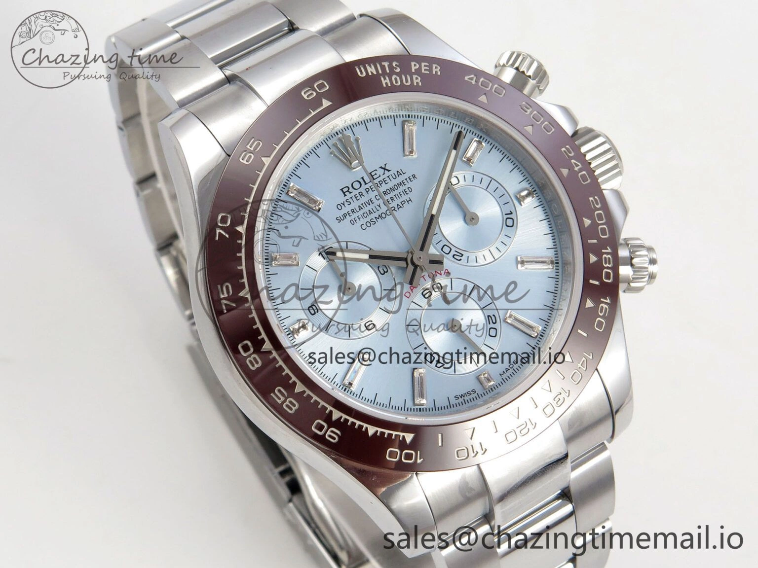 Daytona 116506 SS 3CF 1:1 Best Edition Brown Bezel Ice Blue Crystal Dial on SS Bracelet SH4130 V2(Mod Version) Seasonal 10810