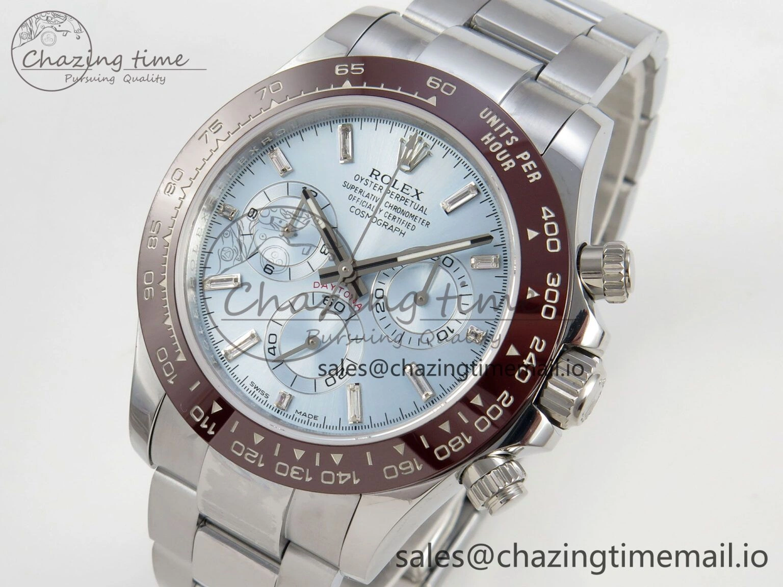 Daytona 116506 SS 3CF 1:1 Best Edition Brown Bezel Ice Blue Crystal Dial on SS Bracelet SH4130 V2(Mod Version) Seasonal 10810