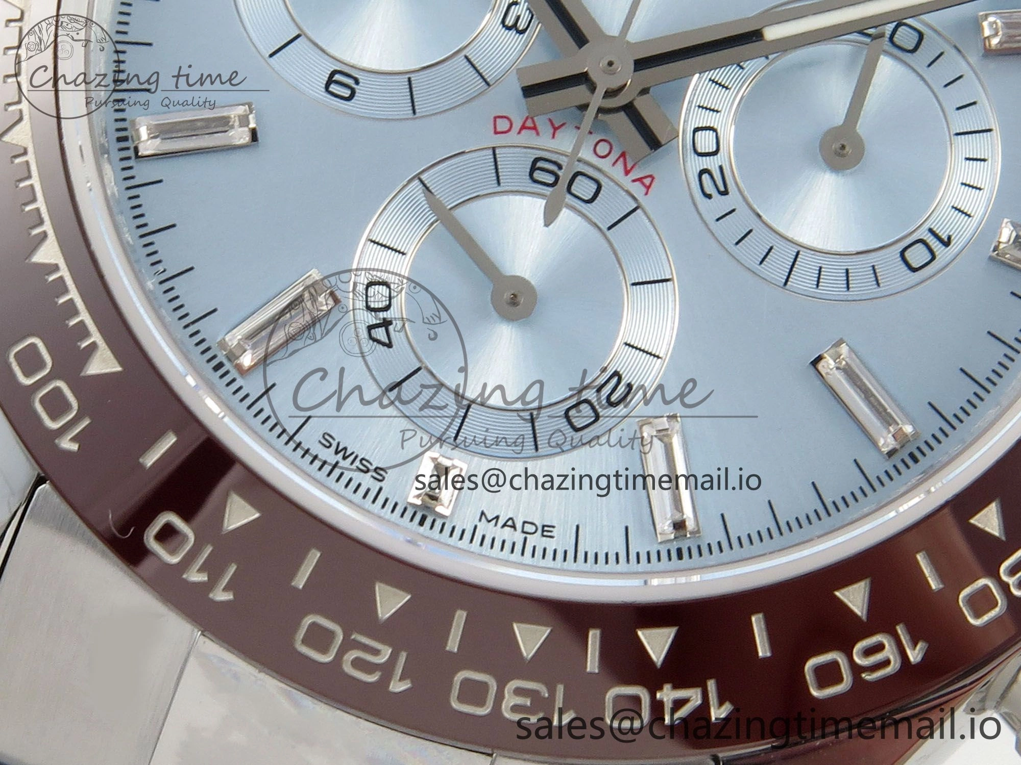 Daytona 116506 SS 3CF 1:1 Best Edition Brown Bezel Ice Blue Crystal Dial on SS Bracelet SH4130 V2(Mod Version) Seasonal 10810