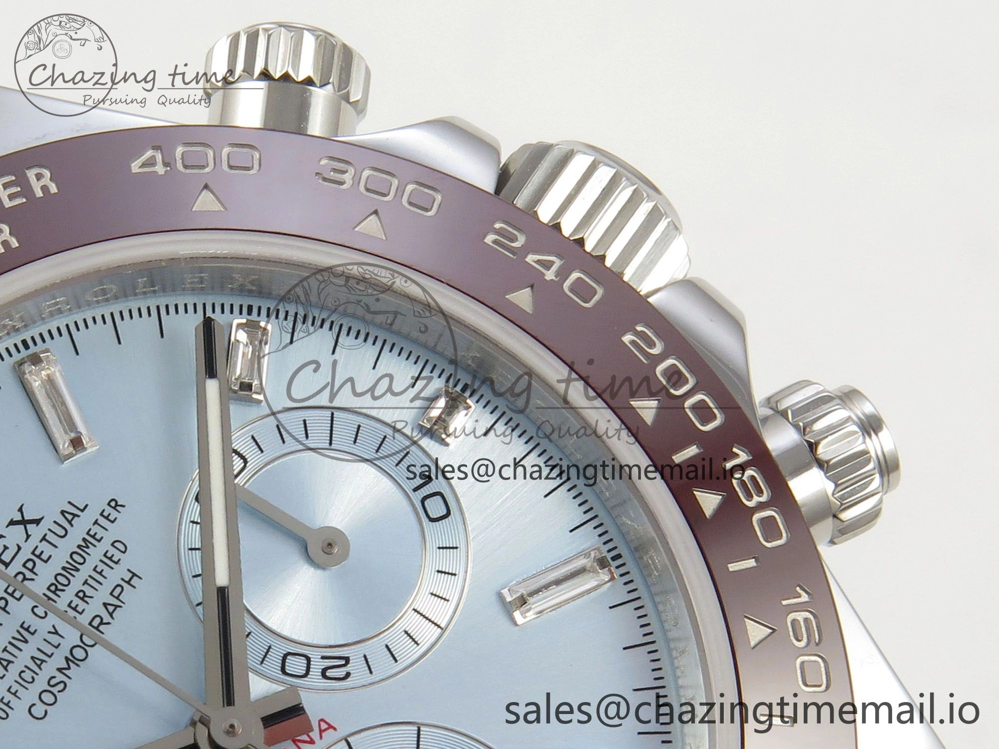 Daytona 116506 SS 3CF 1:1 Best Edition Brown Bezel Ice Blue Crystal Dial on SS Bracelet SH4130 V2(Mod Version) Seasonal 10810