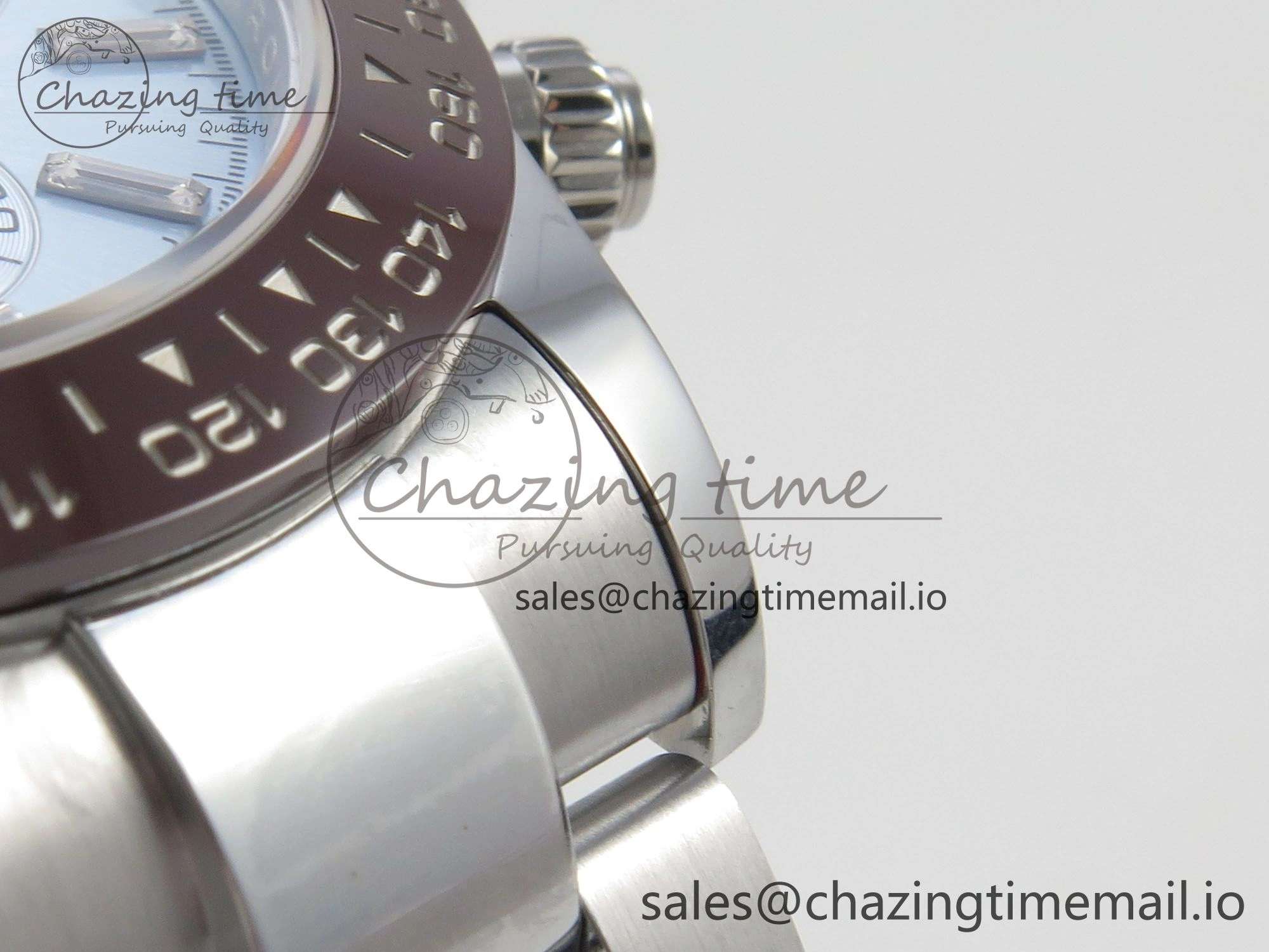 Daytona 116506 SS 3CF 1:1 Best Edition Brown Bezel Ice Blue Crystal Dial on SS Bracelet SH4130 V2(Mod Version) Seasonal 10810