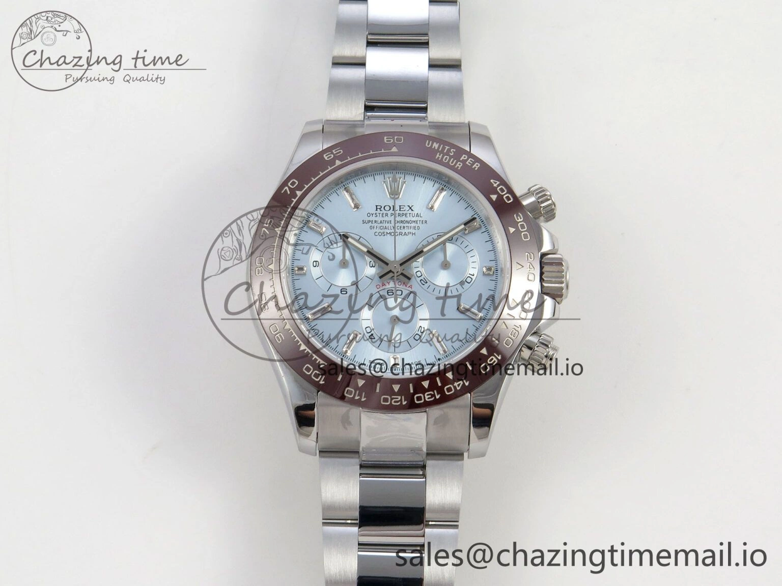 Daytona 116506 SS 3CF 1:1 Best Edition Brown Bezel Ice Blue Crystal Dial on SS Bracelet SH4130 V2(Mod Version) Seasonal 10810