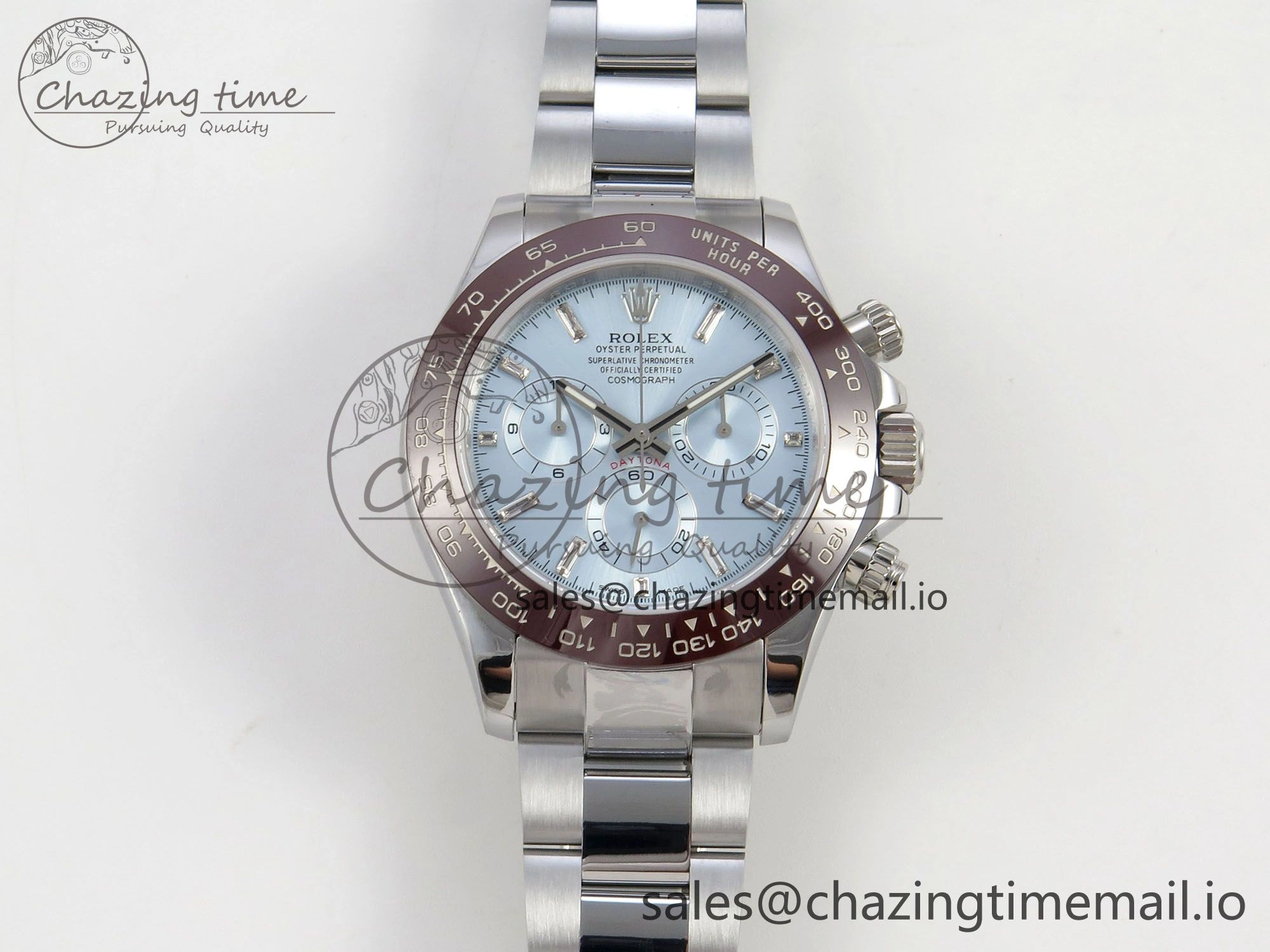 Daytona 116506 SS 3CF 1:1 Best Edition Brown Bezel Ice Blue Crystal Dial on SS Bracelet SH4130 V2(Mod Version) Seasonal 10810