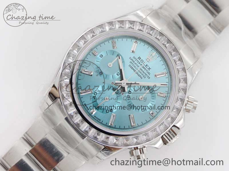 BestValue Daytona 116506 TWF Best Edition Diam SS Arab Ice Blue Dial On SS Bracelet A 2445