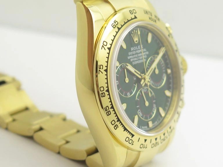 SoftTouch Daytona 116508 ARF 1:1 Best Edition YG Plated 904L SS Case And Bracelet Green Dial A4130 Super Clone 3439