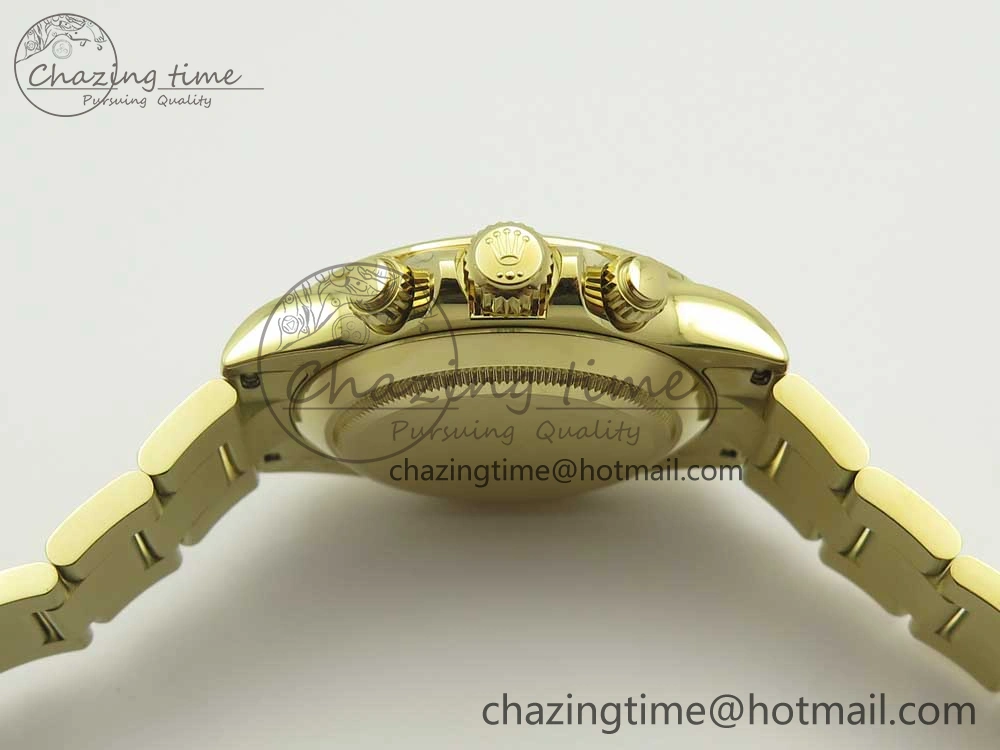 Packable Daytona 116508 ARF 1:1 Best Edition YG Plated 904L SS Case and Bracelet White Dial A4130 Super Clone V 3253