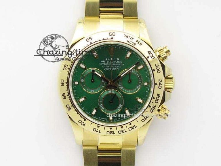 Original Daytona 116508 BP Maker Best Edition YG Green Dial On YG Bracelet A 3972