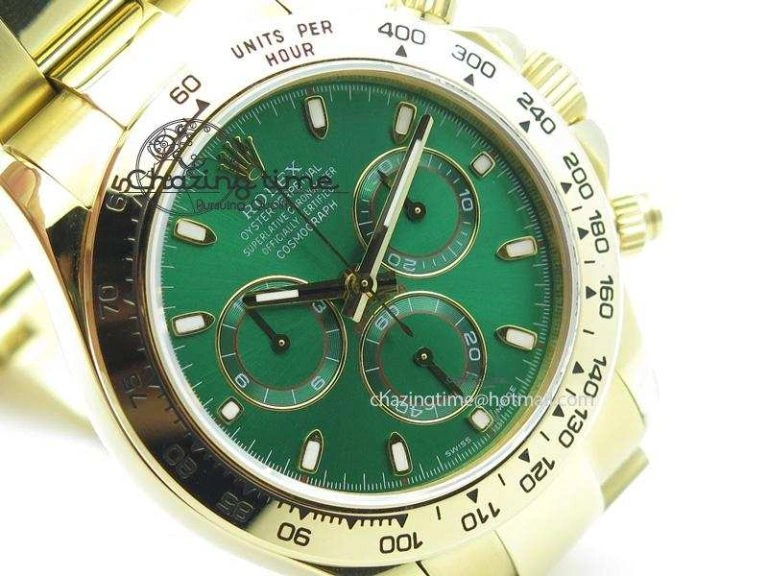 Original Daytona 116508 BP Maker Best Edition YG Green Dial On YG Bracelet A 3972