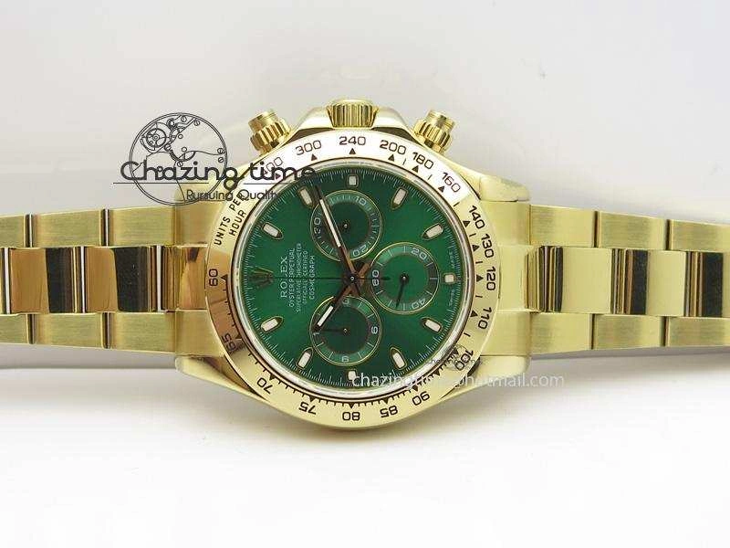 Original Daytona 116508 BP Maker Best Edition YG Green Dial On YG Bracelet A 3972