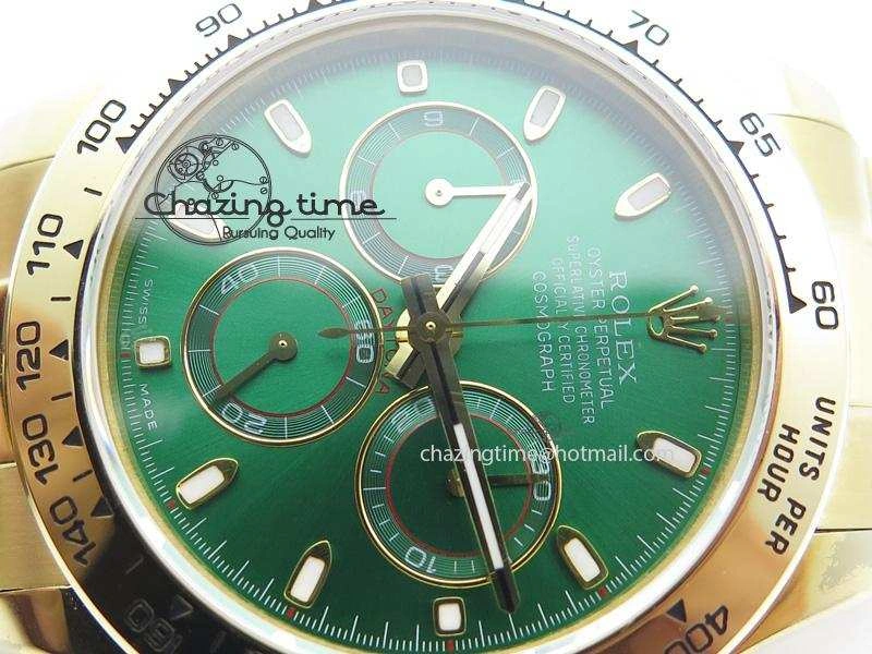 Original Daytona 116508 BP Maker Best Edition YG Green Dial On YG Bracelet A 3972