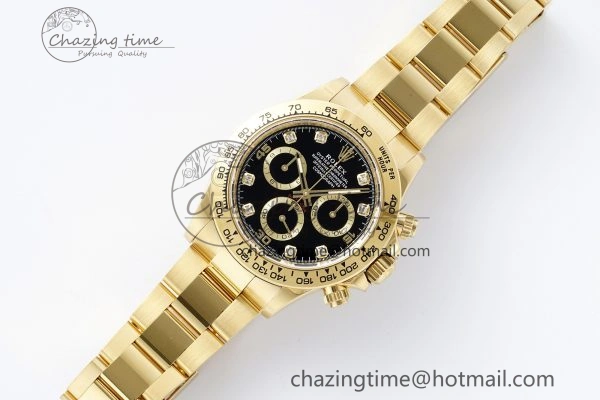 Daytona 116508 BTF 1:1 Best Edition Black Diamonds Dial on YG Bracelet SA Supportive 2151