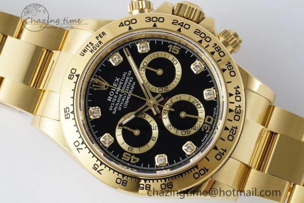 Daytona 116508 BTF 1:1 Best Edition Black Diamonds Dial on YG Bracelet SA Supportive 2151