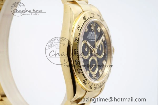 Daytona 116508 BTF 1:1 Best Edition Black Diamonds Dial on YG Bracelet SA Supportive 2151