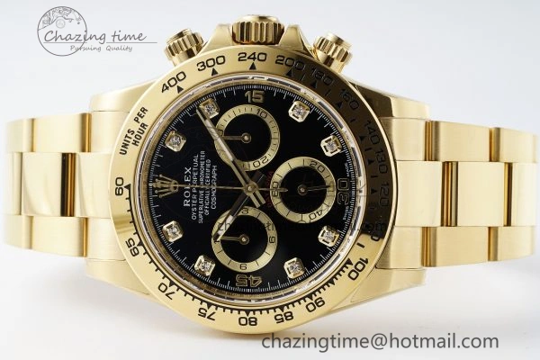 Daytona 116508 BTF 1:1 Best Edition Black Diamonds Dial on YG Bracelet SA Supportive 2151