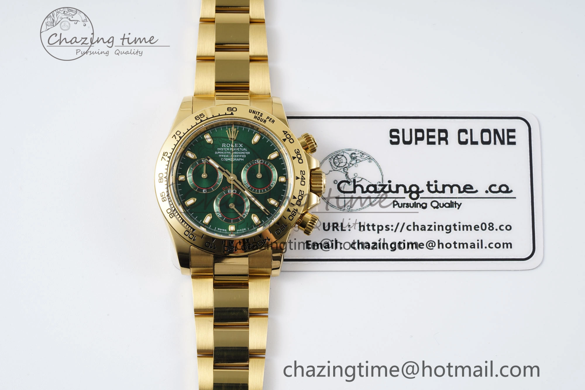 Packable Daytona 116508 BTF 1:1 Best Edition Green Dial on YG Bracelet SA 2198