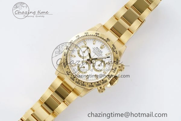 ZipUp Daytona 116508 BTF 1:1 Best Edition White Dial on YG Bracelet SA 2153