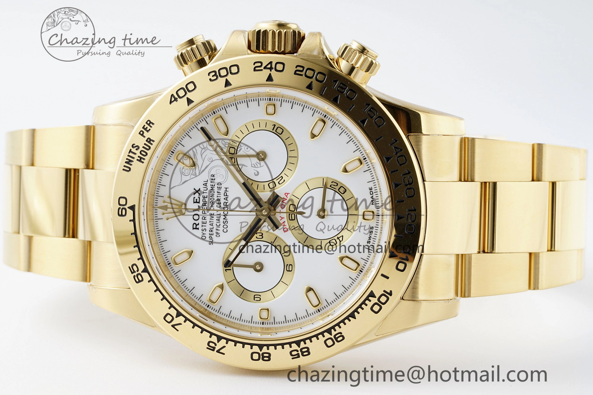 ZipUp Daytona 116508 BTF 1:1 Best Edition White Dial on YG Bracelet SA 2153