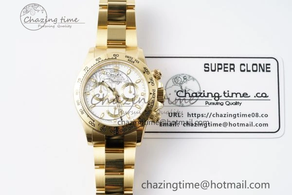 ZipUp Daytona 116508 BTF 1:1 Best Edition White Dial on YG Bracelet SA 2153