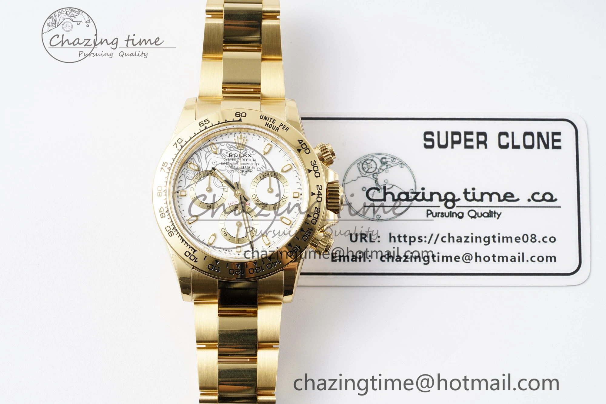 ZipUp Daytona 116508 BTF 1:1 Best Edition White Dial on YG Bracelet SA 2153